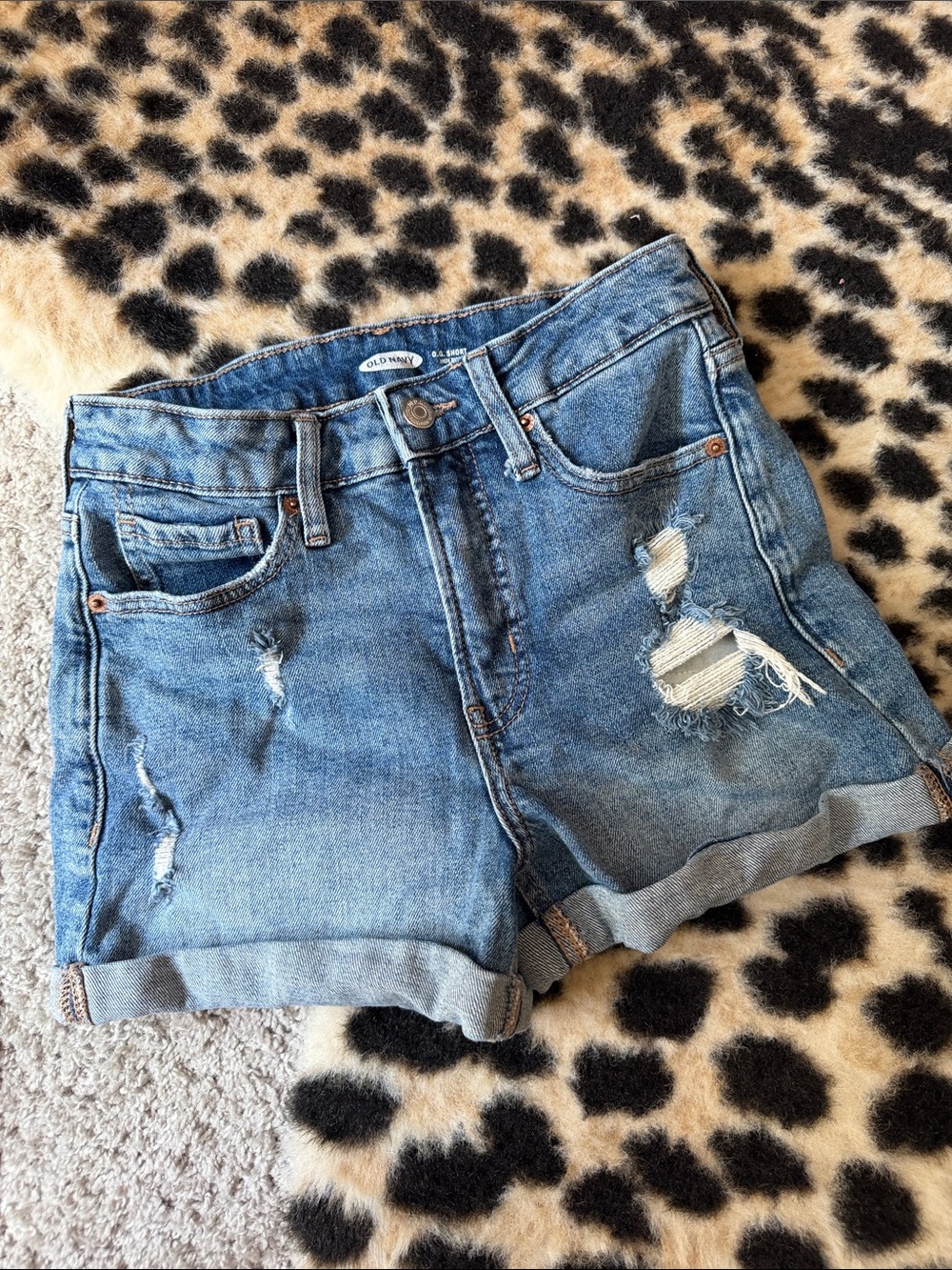 Old Navy Distressed Denim OG Short with a Roll-Cuff Hem